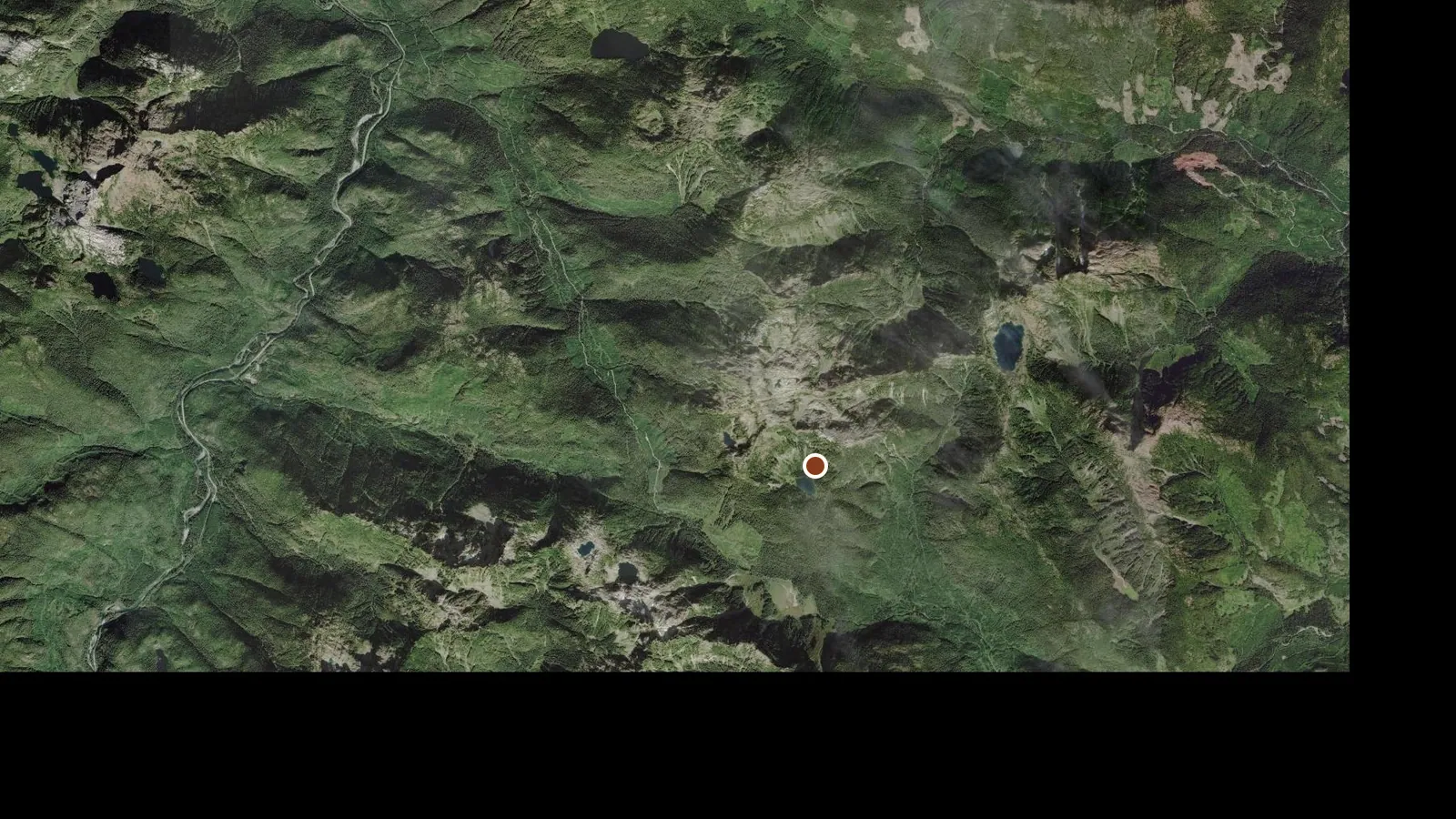Satellite view of the area around 5040 Peak Hut (Hisimyawitl)