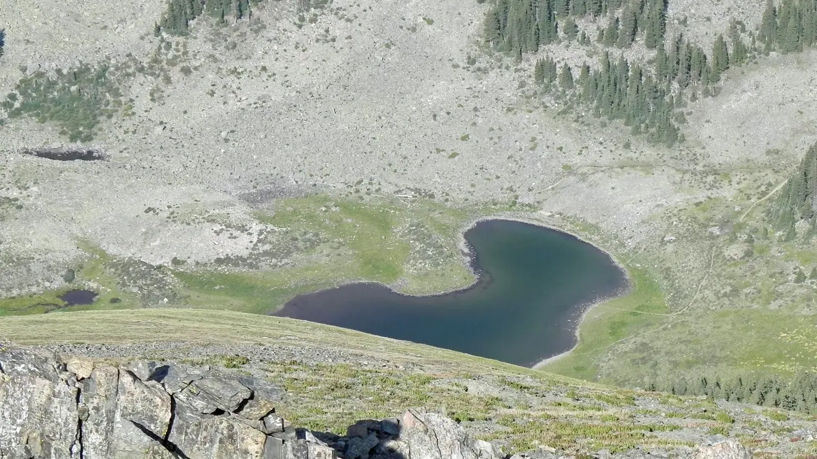 Williams Lake nestled below Wheeler Peak in the Wheeler Peak Wilderness.