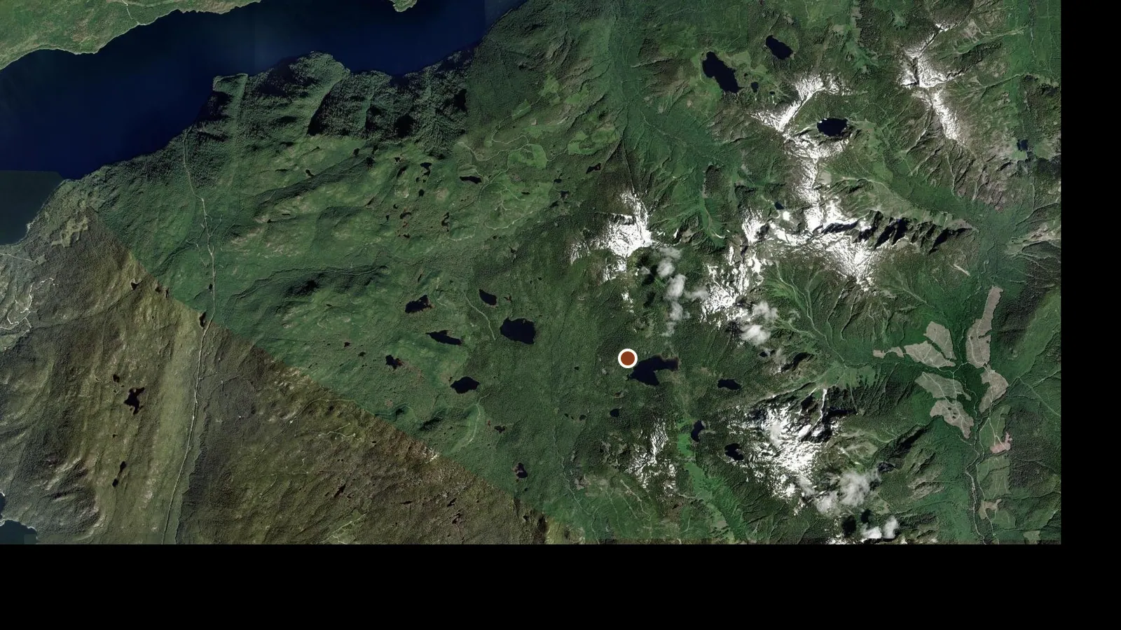 Satellite view of the area around Edwards Cabin