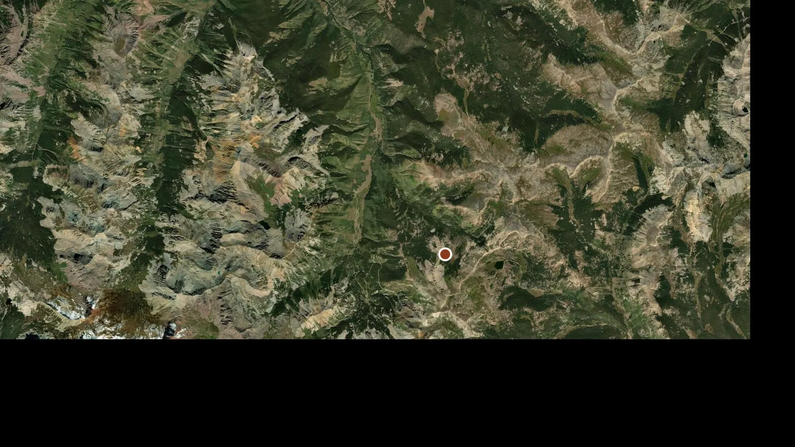 Satellite view of the area around Lindley Hut