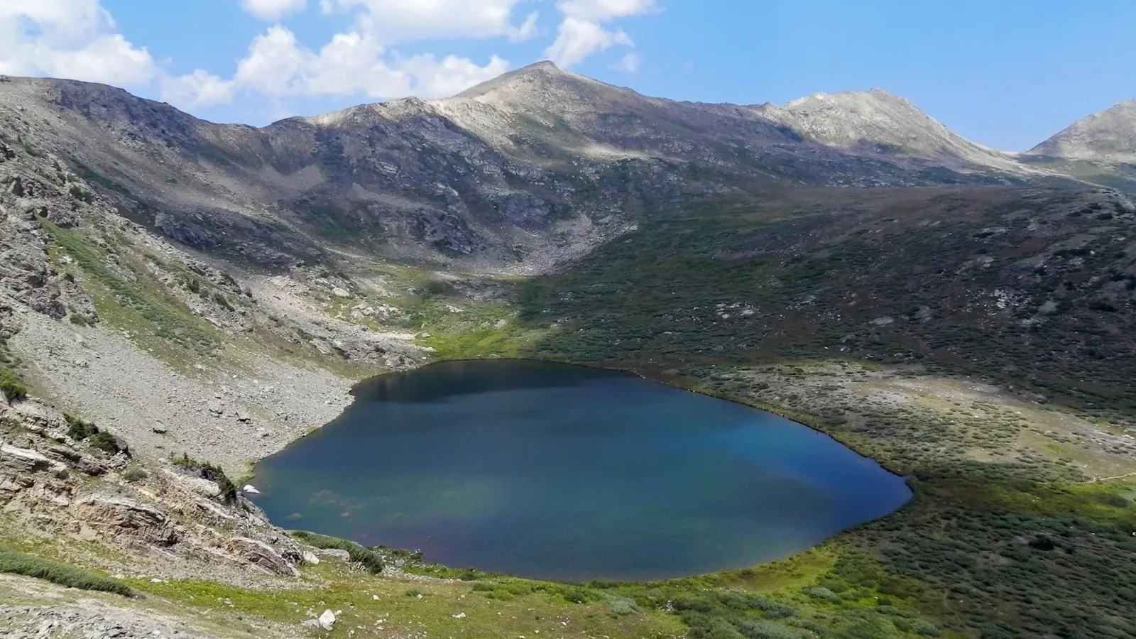 Alpine lake with Geissler Mountain rising above the Hunter-Fryingpan Wilderness in the Sawatch Range