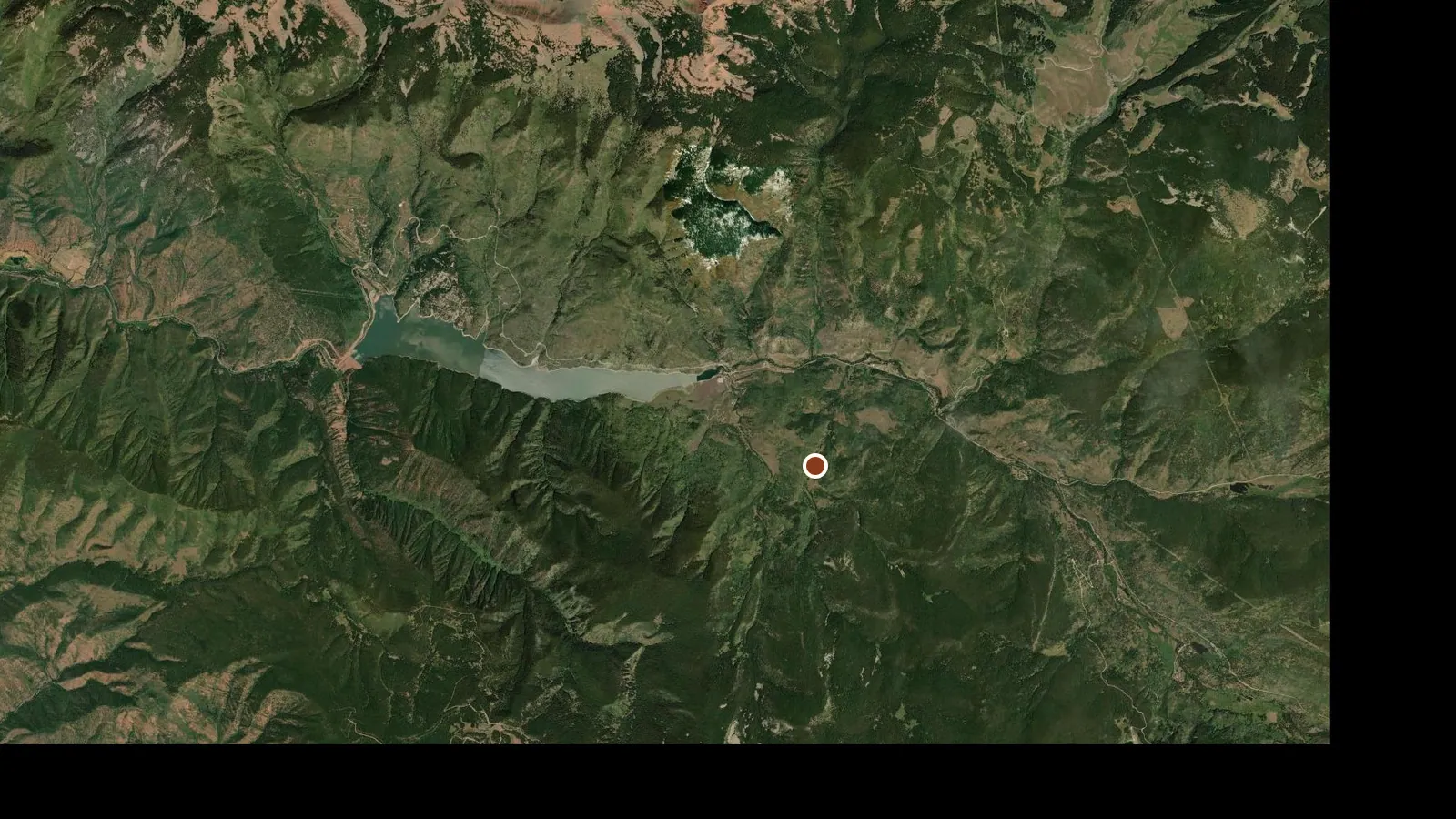 Satellite view of the area around Margy's Hut