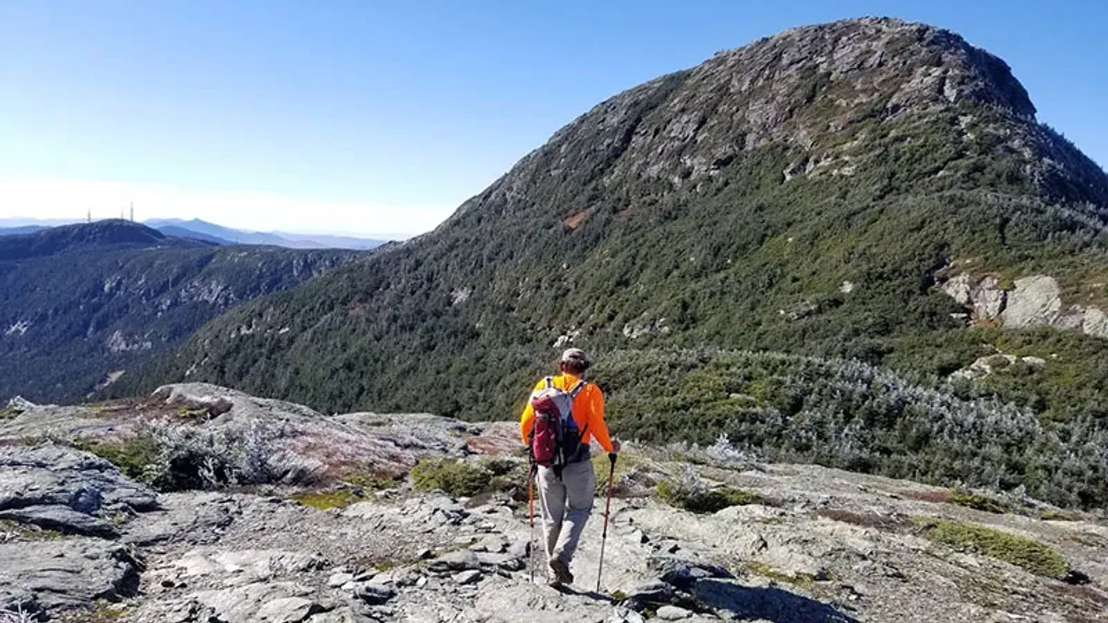 Hikers approaching the summit of Mount Mansfield, the tallest mountain in Vermont